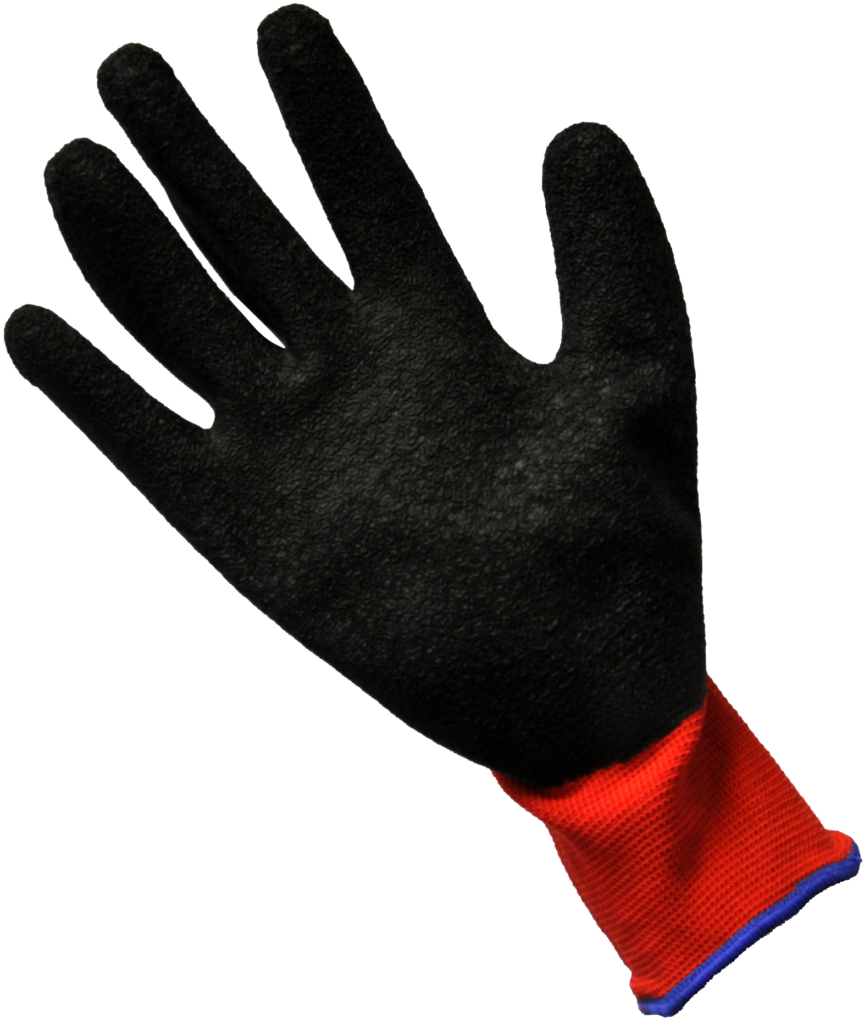 Handschoen Nitril / polyester rood M10 - 10 paar