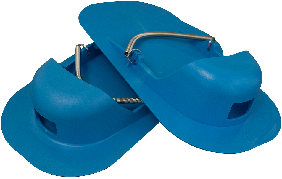 Plankschoen "blauw" met veerklemming